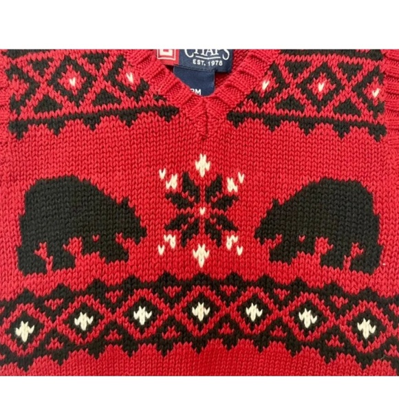 NWT! CHAPS Holiday Christmas 12 Mos. infants/toddler Bears Pullover Sweater Vest - Picture 5 of 5